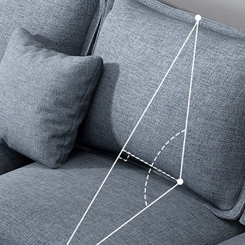 Lino moderno braccio quadrato sezionale 4 posti sezionale con 4 cuscini