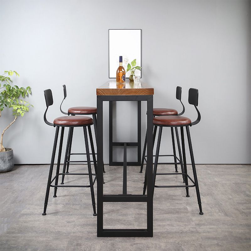 Modern Rectangle Bar Dining Table Wood Bar Height Table with Trestle Base Clearhalo 'Bar Furniture' 'Bar Tables' 'bar_tables' 'furn' 'furn_bar_tables' 'Furniture' 'furniture_bar_tables' 'Kitchen & Dining Furniture' 'kitchen&dining_furn' 'kitchen' 1200x1200_d771cc25-4adc-48ed-b2ec-469b4129ad3f