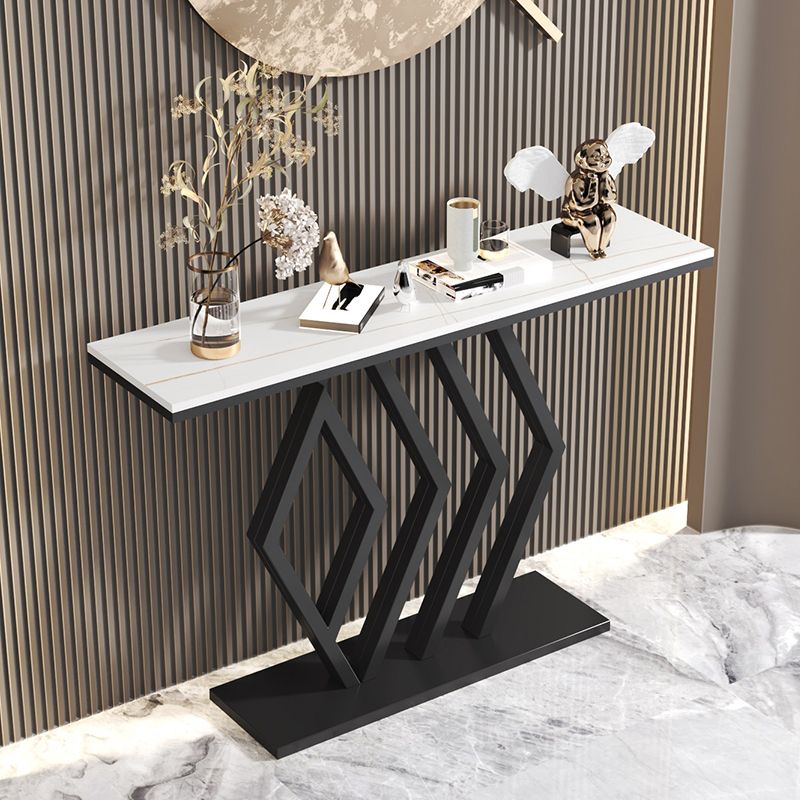 Tavolo da ardesia glam e console metallica resistente alle macchie astratte per Hall