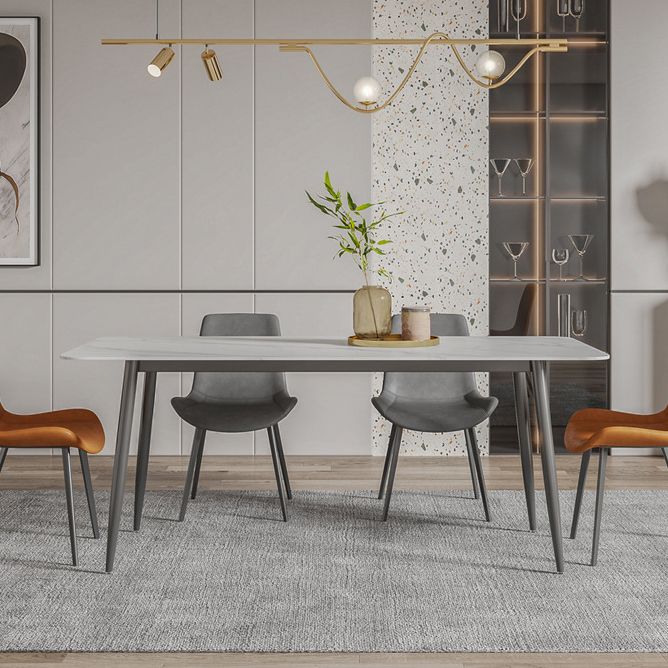 Moderne eetkamer diner keukentafel 4 poten stenen eettafel