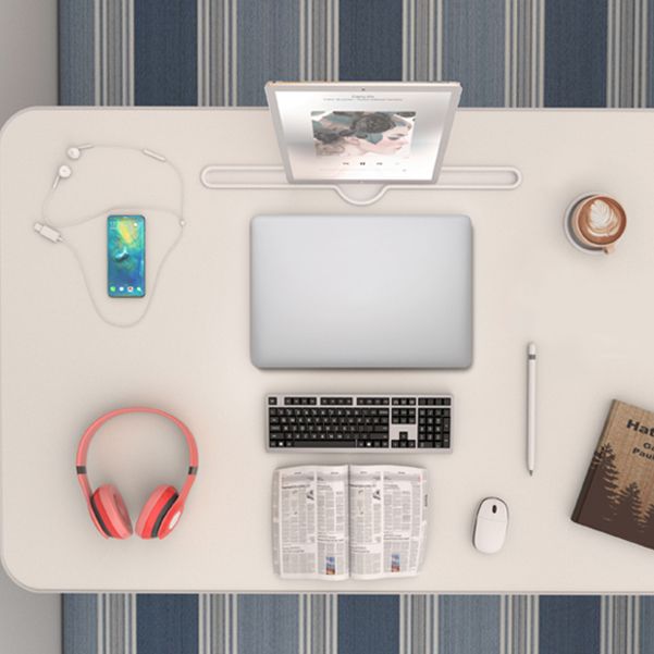 Engineered Wood Contemporary Writing Desk Bedroom Office Desk with White Legs Clearhalo 'furn' 'furn_office_desk' 'Furniture' 'Office Desks' 'Office Furniture' 'office_desk' 1200x1200_d7734ef1-bde5-465a-9f76-f297676a0043