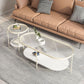 4 Legs Metal Coffee Table Shelf Included Oval Glass Top Cocktail Table Clearhalo 'Coffee & Accent Tables' 'Coffee Tables' 'coffee_tables' 'furn' 'furn_coffee_tables' 'Furniture' 'Living Room Furniture' 1200x1200_d7774f42-7c79-41c2-973e-006d25b04d5d