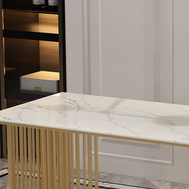 Rectangle Dining Table Traditional Luxury Dining Table with Iron Base Clearhalo 'Dining Tables & Seating' 'Dining Tables' 'dining_table' 'furn' 'furn_dining_table' 'Furniture' 'furniture_dining_table' 'Kitchen & Dining Furniture' 'kitchen' 'kitchen_dining_table' 1200x1200_d7775fac-fd79-4250-a3e1-722280f66a55