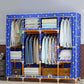 Modern Wardrobe with Clothes Rail Matte Finish Cabinet with Wood Frame