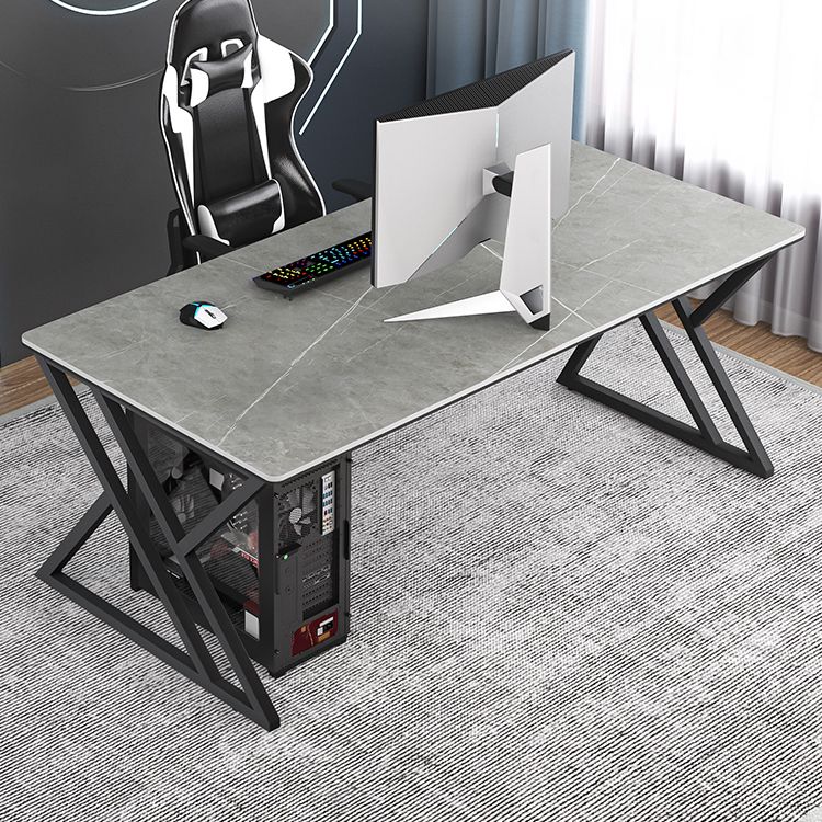 Modern Rectangular Stone Writing Desk Home Office Desk with Metal Legs Clearhalo 'furn' 'furn_office_desk' 'Furniture' 'Office Desks' 'Office Furniture' 'office_desk' 1200x1200_d77d306c-59b7-4708-b824-cccc66e058c5