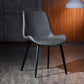 Contemporary Armless Chair Matte Finish Leather Curved Parsons Side Chair for Home
