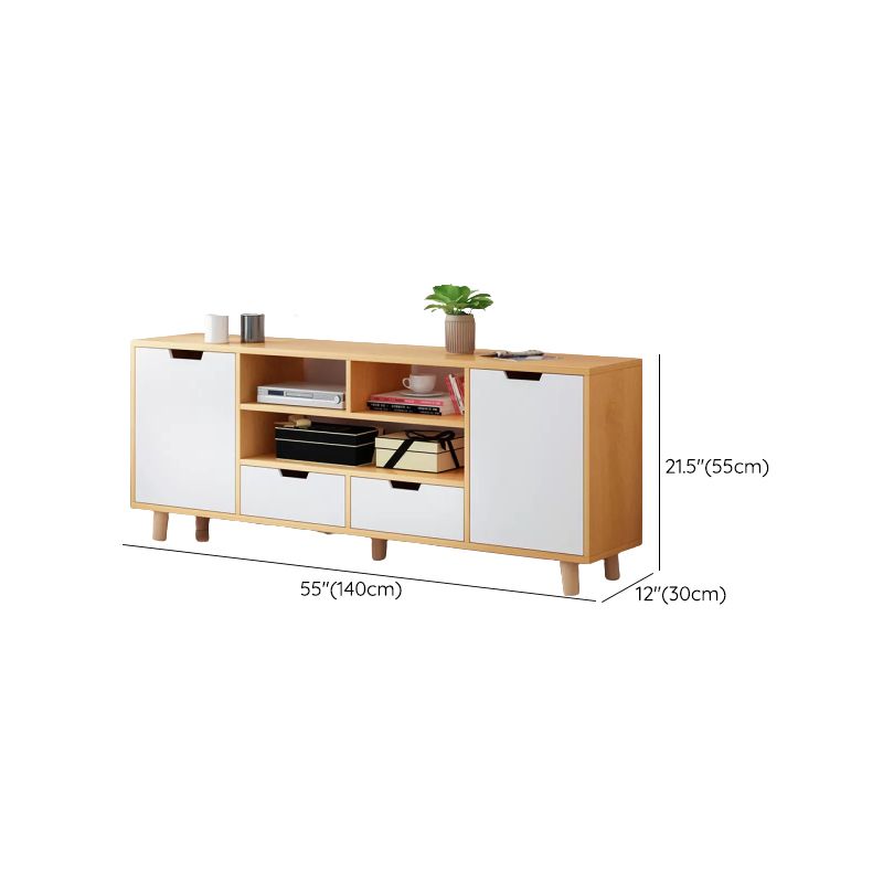 Open Shelving TV Media Stand Scandinavian TV Media Console with Drawers Clearhalo 'furn' 'furn_tv_stands_entertainment_centers' 'Furniture' 'Living Room Furniture' 'TV Stands & Entertainment Centers' 'TV Stands & Media Storage Furniture' 'tv_stands_entertainment_centers' 1200x1200_d77f65d6-a56f-47c3-be40-c64b60074b90