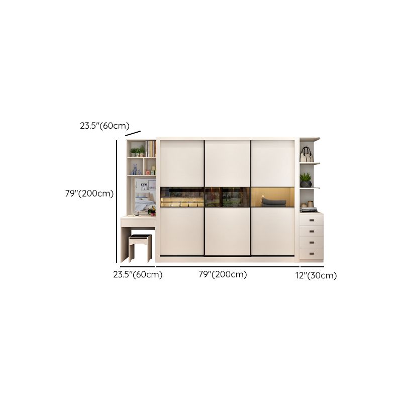 Contemporary Home Engineered Wood Wardrobe Freestanding Wardrobe Closet Clearhalo 'Armoires & Wardrobes' 'armoires_wardrobes' 'Bedroom Furniture' 'furn' 'furn_armoires_wardrobes' 'Furniture' 1200x1200_d77fc2b0-365b-4f21-9ce4-61abdd3efbc6