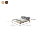 Midden-eeuws modern bedframe massief houten standaard bed as gestoffeerd hoofdeinde hoofdeinde