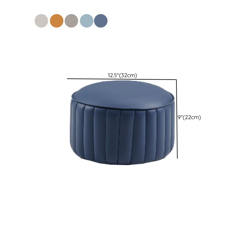 Modern Pouf Ottoman Genuine Leather Upholstered Cylinder Shape Ottoman Clearhalo 'furn' 'furn_ottomans_poufs' 'Furniture' 'Living Room Furniture' 'Ottomans & Poufs' 'ottomans_poufs' 1200x1200_d780da27-97c0-4a67-bac5-458bc24ff5ba
