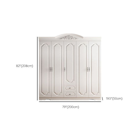 Engineered Wood Wardrobe Closet with Garment Rod White Wardrobe Cabinet Clearhalo 'Armoires & Wardrobes' 'armoires_wardrobes' 'Bedroom Furniture' 'furn' 'furn_armoires_wardrobes' 'Furniture' 1200x1200_d781344d-2de6-4be0-a6cf-1c8a34f16147