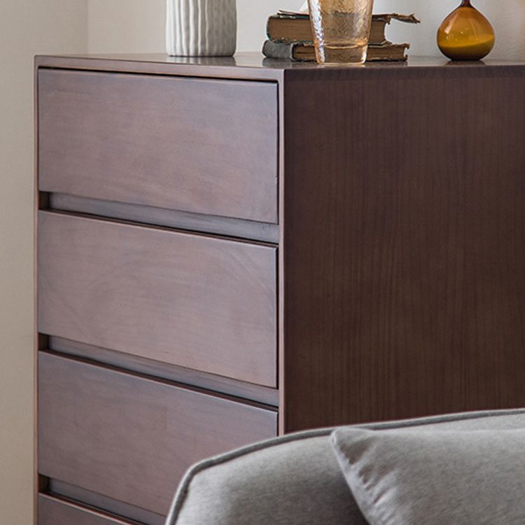 Mid-Century Modern Chest with 5 Drawers in Pine Wood Accent Chest Clearhalo 'Cabinets & Chests' 'cabinets_chests' 'furn' 'furn_cabinets_chests' 'Furniture' 'Living Room Furniture' 1200x1200_d782c5b9-ddb7-444e-bd6c-f215ff5fcb79