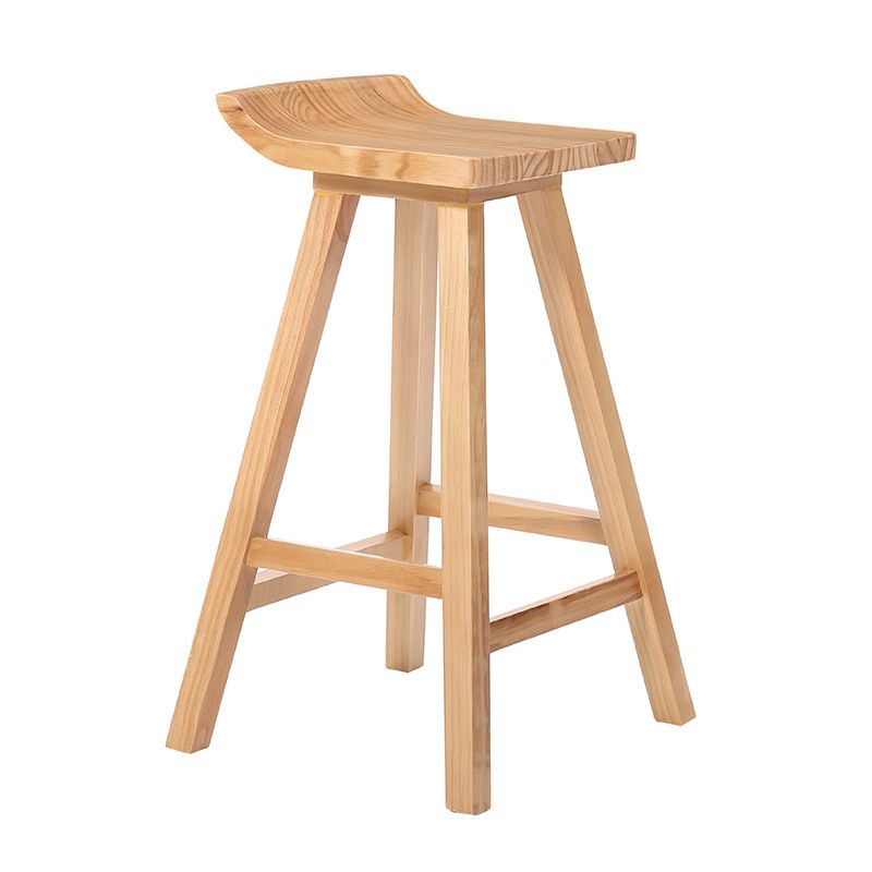 Restaurant Modern Simple Barstool Wood 4 Legs Bar Stool with Pedal Clearhalo 'Bar Furniture' 'Bar Stools' 'bar_stools' 'furn' 'furn_bar_stools' 'Furniture' 'Kitchen & Dining Furniture' 1200x1200_d78306f5-c27b-4ecf-b34e-783e91467b6d