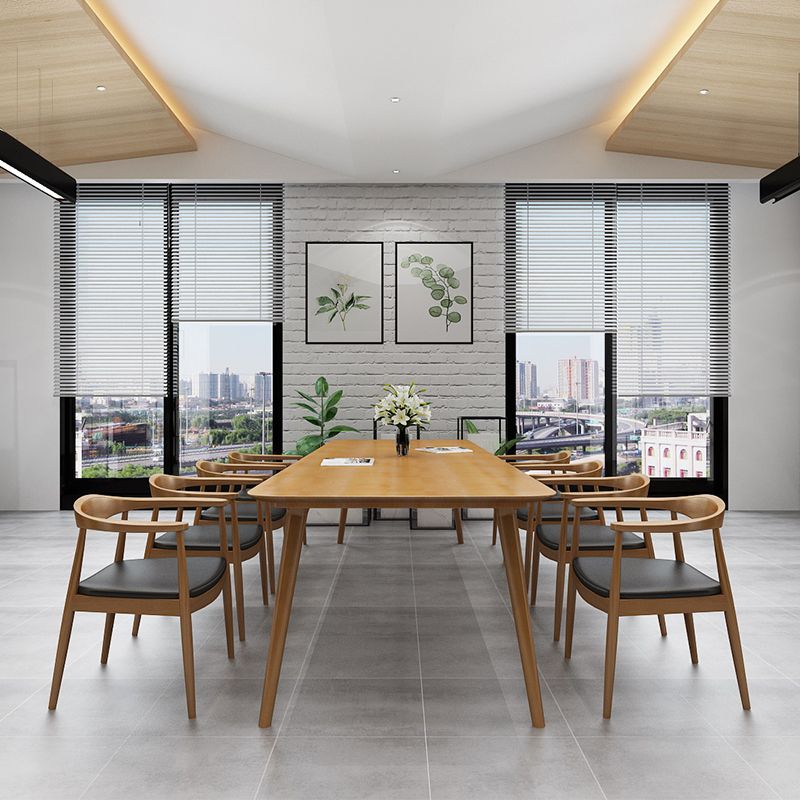 Solid Wood Contemporary Dining Table Rectangle Table with 4 Legs Clearhalo ' dining_table' 'Dining Tables & Seating' 'Dining Tables' 'furn' 'furn_dining_table' 'Furniture' 'furniture_dining_table' 'Kitchen & Dining Furniture' 'kitchen&dining_furn' 'kitchen' 'kitchen_dining_table' 1200x1200_d783bbff-a231-4de9-a5c0-6e9f84f8e6b0