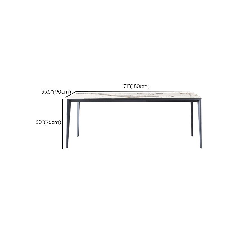 Industrial Rectangle Stone Dining Table Metal 4 Legs Dining Table Clearhalo 'Dining Tables & Seating' 'Dining Tables' 'dining_table' 'furn' 'furn_dining_table' 'Furniture' 'Kitchen & Dining Furniture' 1200x1200_d78442e2-9315-4dc1-ae11-7848b9c4ff59