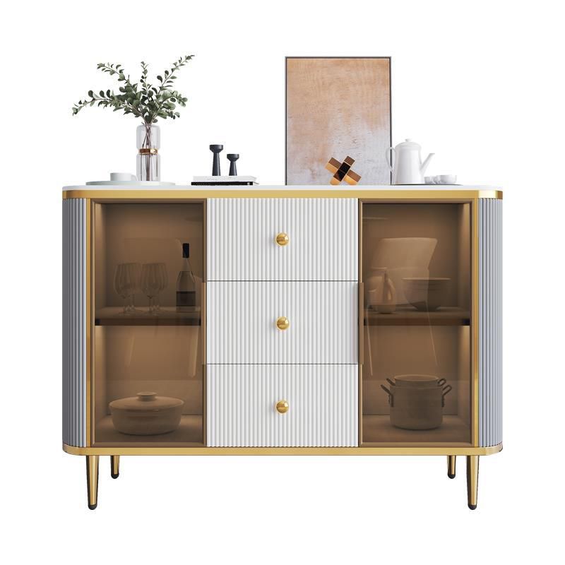 Cuffet da pranzo in stile glam Stone 33 "H buffet latestine con cassetti
