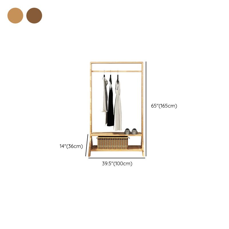 Contemporary Style Coat Hanger Double Shelves Solid Wood Coat Rack for Living Room Clearhalo 'Entry & Mudroom Furniture' 'furn' 'furn_hall_tree_coat_racks' 'Furniture' 'Hall Trees & Coat Racks' 'hall_tree_coat_racks' 1200x1200_d7859b0f-9fd2-40e4-bd34-bbd1fea7d1cb
