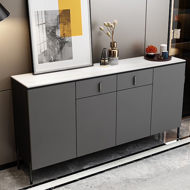 Stone Credenza Modern & Contemporary Server with Drawers and Cabinets Clearhalo 'buffet_sideboard' 'Buffets & Sideboards' 'furn' 'furn_buffet_sideboard' 'Furniture' 'Kitchen & Dining Furniture' 1200x1200_d7864012-18f6-4d7b-9505-acd435a73eb2