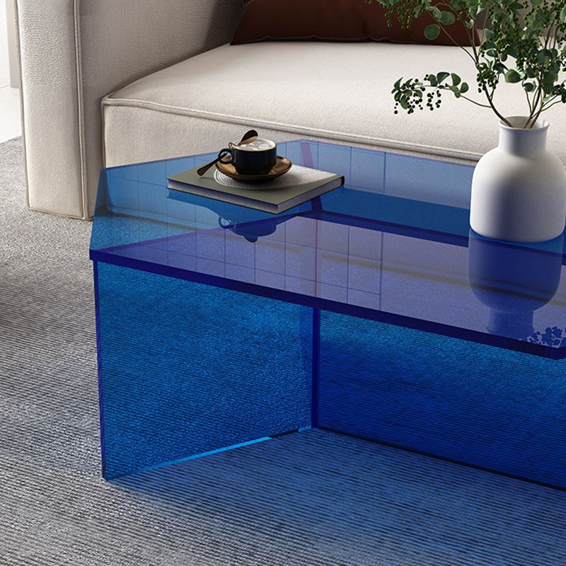 Mesa de centro transparente de acrílico, mesa de cóctel moderna para sala de estar