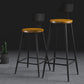 Industrial Metal Armless Bar Stool Wooden Round Bar Chair with Footrest
