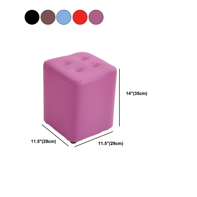 Mid-Century Modern Pouf Ottoman PU Leather Upholstered Tufted Solid Color Square Ottoman Clearhalo 'furn' 'furn_ottomans_poufs' 'Furniture' 'Living Room Furniture' 'Ottomans & Poufs' 'ottomans_poufs' 1200x1200_d7881365-aca1-4c54-8309-f2ecc721665d