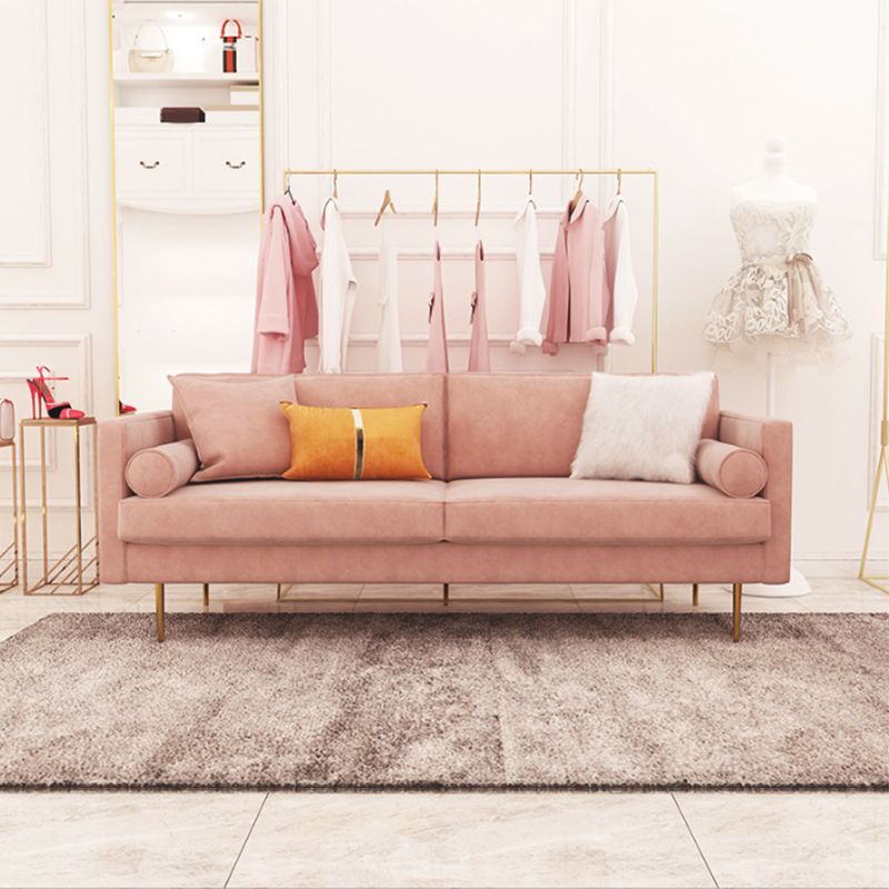 Mid-Century Modern Velvet Loose Back Sofa 31.5" H Square Arm Settee Clearhalo 'furn' 'furn_sofas' 'Furniture' 'furniture_sofas' 'kitchen' 'kitchen_sofas' 'Living Room Furniture' 'Sofa' 'sofas' 1200x1200_d788acbe-3fd8-467d-868d-571b53fc18f3