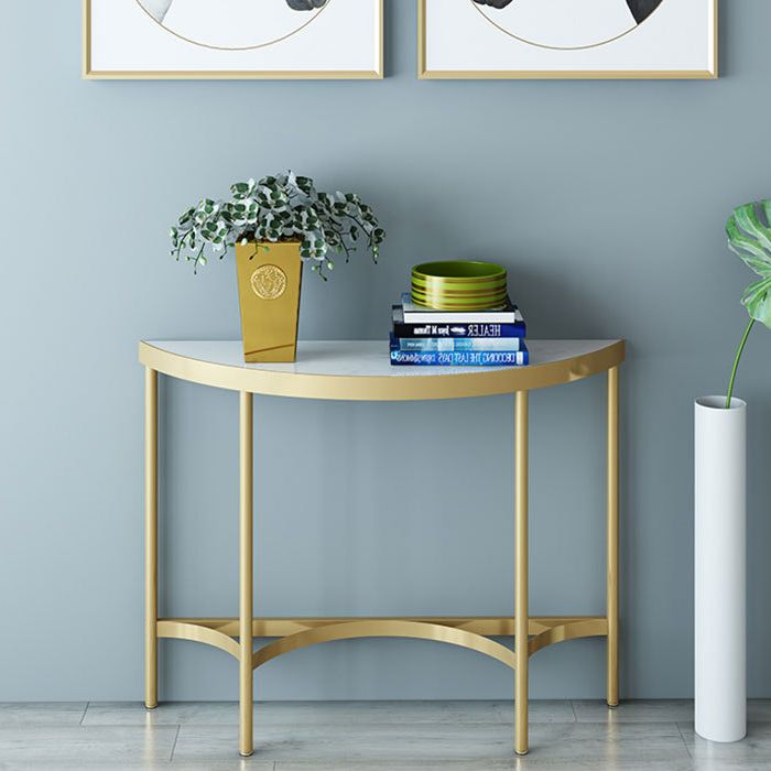 Tavolo di divano console in marmo moderno mezza luna tavolo da fine moon per hall