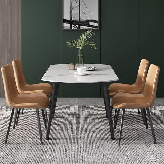 Modern Scalable Dinette Set 1/4/5/6 Pieces Round Sintered Stone Top Dining Table Set Clearhalo 'Dining Room Sets' 'Dining Tables & Seating' 'dining_room_set' 'furn' 'furn_dining_room_set' 'Furniture' 'furniture_dining_room_set' 'Kitchen & Dining Furniture' 1200x1200_d789a7f1-385f-4178-ba69-2f5fd380c80a