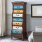 16.77 Inch Width Traditional Storage Chest Solid Wood Dresser with 7 Drawers