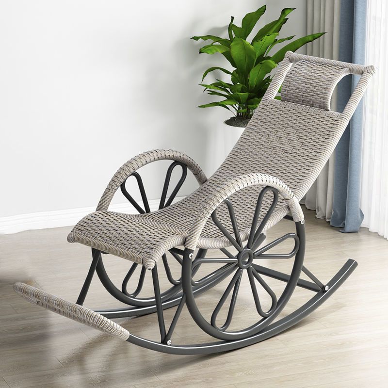 アイアンベースレジャーシングルチャイズレイジーチェアバルコニーリクライナーロッキングチェア