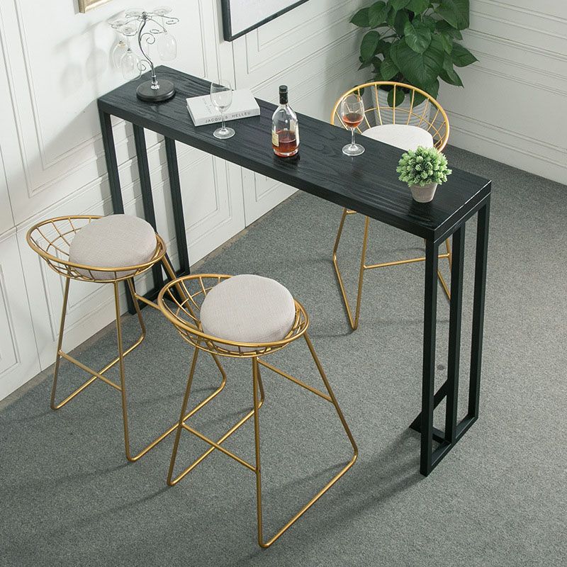 Industrial Table and Stool 1/4 Pieces Solid Wood Pub Table Set Clearhalo 'Bar Furniture' 'furn' 'furn_home_bar_bar_sets' 'Furniture' 'Home Bars & Bar Sets' 'home_bar_bar_sets' 'Kitchen & Dining Furniture' 1200x1200_d78d9880-578c-40fd-975e-1a79c4938d04