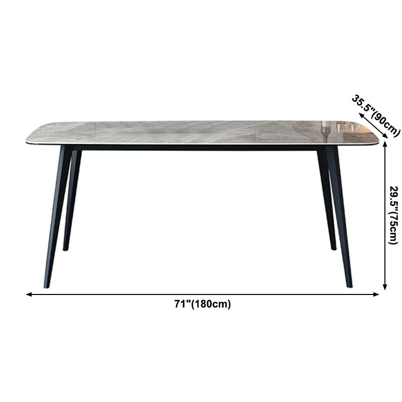 Industrial Style Sintered Stone Dining Table 4 Legs Carbon Steel Base Rectangle Table Clearhalo ' dining_table' 'Dining Tables & Seating' 'Dining Tables' 'furn' 'furn_dining_table' 'Furniture' 'furniture_dining_table' 'Kitchen & Dining Furniture' 'kitchen&dining_furn' 'kitchen' 'kitchen_dining_table' 1200x1200_d78daf21-da66-4835-aeb0-e42938350015