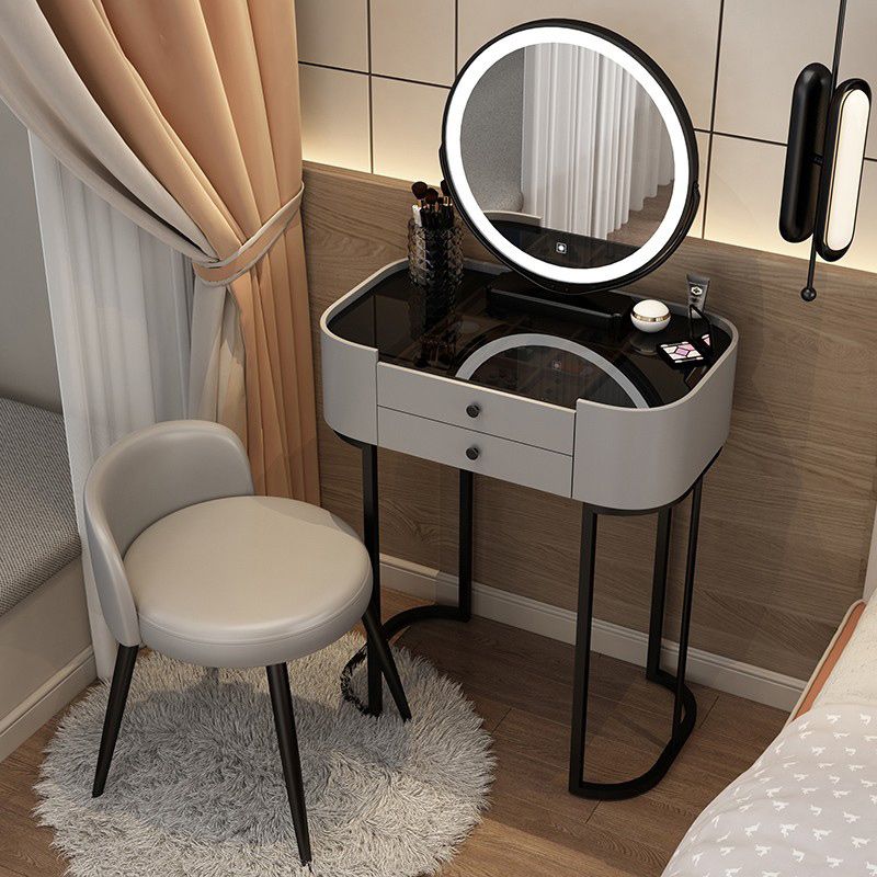 Lighted Mirror Makeup Counter Removeable Vanity Dressing Table - Clearhalo