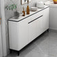 Cena in vetro Sideboard Sideboard White Mirroring Board con gambe metalliche