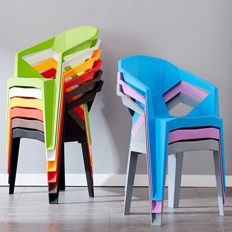 Contemporary Style Dining Chairs Plastic Dining Arm Side Chairs for Kitchen (Set of 4) Clearhalo ' kitchen&dining_furn' 'Dining Chairs' 'Dining Tables & Seating' 'dining_chair' 'furn' 'furn_dining_chair' 'Furniture' 'furniture_dining_chair' 'Kitchen & Dining Furniture' 'kitchen' 1200x1200_d7904039-d333-4eb1-8a23-976aa3b17278