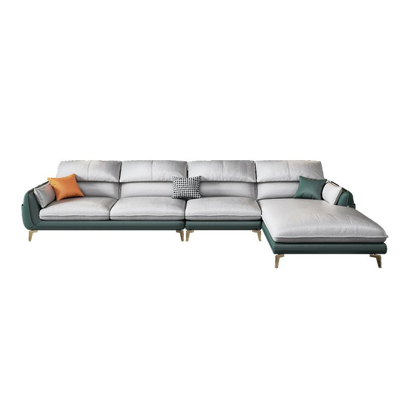 Scandinavian L-Shape Faux Leather Sectional with Storage for Apartment Clearhalo 'furn' 'furn_sectionals' 'Furniture' 'furniture_sectionals' 'kitchen' 'kitchen_sectionals' 'Living Room Furniture' 'Sectionals' 1200x1200_d79049a5-e4aa-4271-8eab-b27d1b87c325