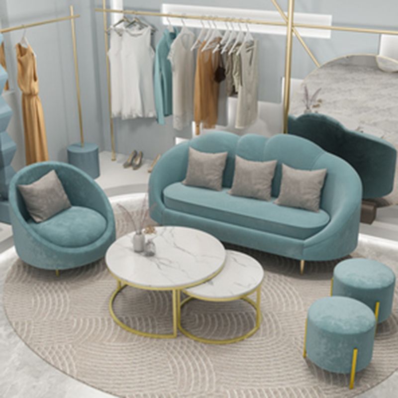 Velvet Peiger Armsofa zeitgenössisch mit genähtem Kissen zurück für die Wohnung