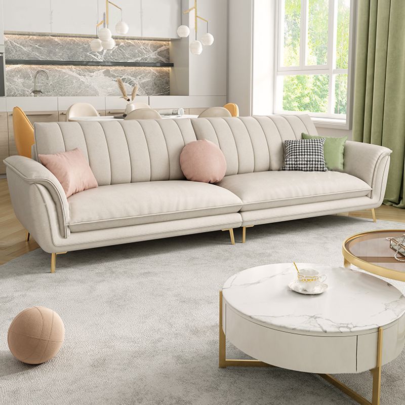 Contemporary White Sofa Waterproof Sewn Pillow Back Couch with Metal Legs Clearhalo 'furn' 'furn_sofas' 'Furniture' 'furniture_sofas' 'Living Room Furniture' 'Sofa' 'sofas' 1200x1200_d7915e48-9753-4b9f-8eab-485a618d21a4