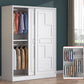 Modern Freestanding Wardrobe Armoire, 2-door Manufatured Armoire with Shelves in White Clearhalo 'Armoires & Wardrobes' 'armoires_wardrobes' 'Bedroom Furniture' 'furn' 'furn_armoires_wardrobes' 'Furniture' 1200x1200_d7926662-ae05-48ef-b5e4-9c63cbc9773d