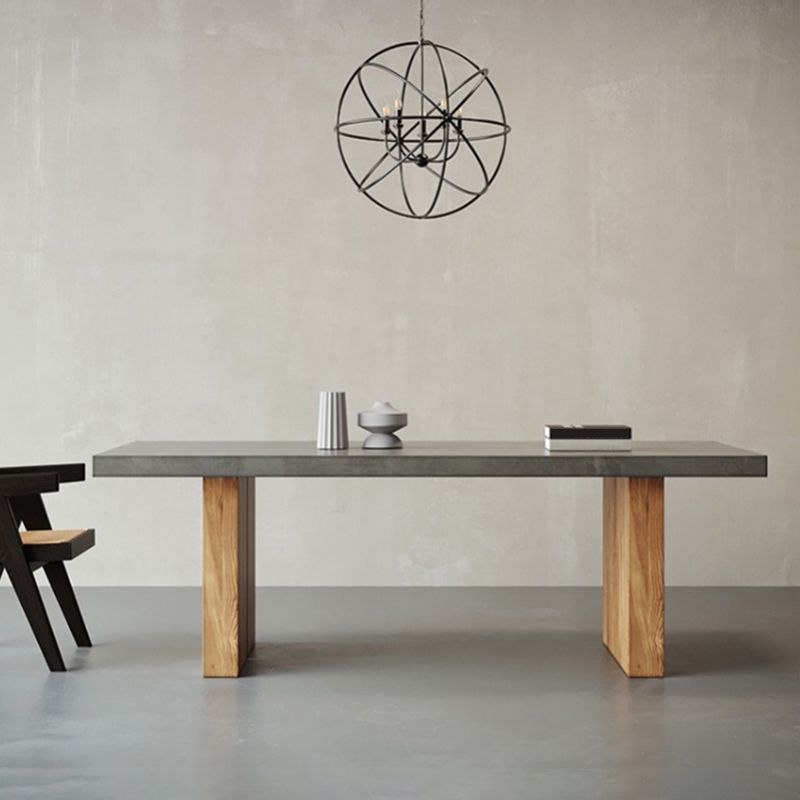 椅子付きの現代的なスタイルの長方形の堅実な木製ダイニングテーブル