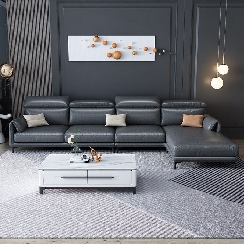 Stile moderno sciolto posteriore sciolto sezionale cuscino braccio 4 posti sezionale