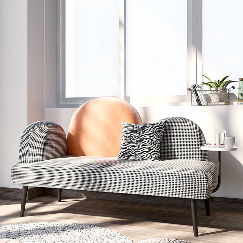 Contemporary Living Room Standard Recessed Arm Black Stationary Sofa