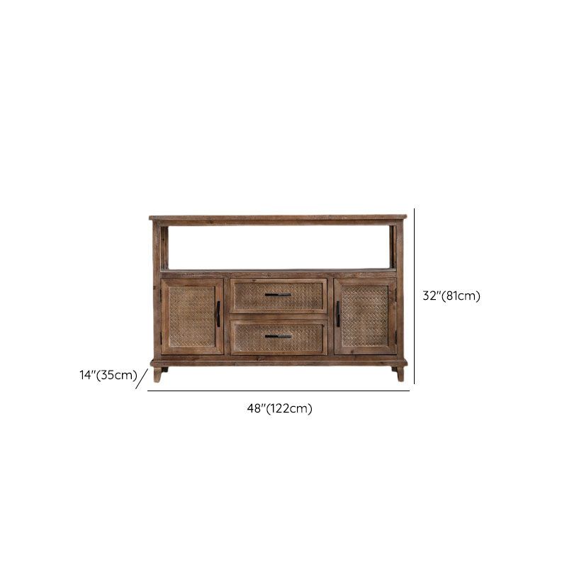 Traditional Wooden Dining Server Open Storage Sideboard for Dining Room Clearhalo 'buffet_sideboard' 'Buffets & Sideboards' 'furn' 'furn_buffet_sideboard' 'Furniture' 'Kitchen & Dining Furniture' 1200x1200_d795e287-5558-4731-a012-bb89d361e598