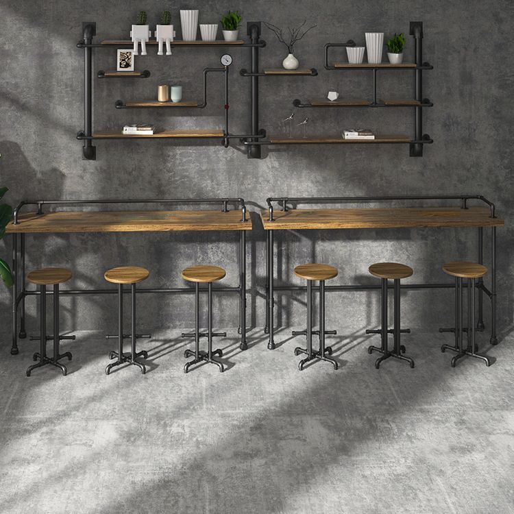 Wood Iron Bar Stool Industrial Style Backless 28.74" H Counter Stool with Round Seat Clearhalo 'Bar Furniture' 'Bar Stools' 'bar_stools' 'furniture_bar_stools' 'Kitchen & Dining Furniture' 'kitchen&dining_furn' 'kitchen' 'kitchen_furn' Furniture' 1200x1200_d7973f9c-6eab-4e92-8e7b-bf3411bd02bd