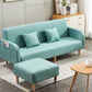 Linen Square Arm Sofa Slipcovered Convertible Sofa with Storage