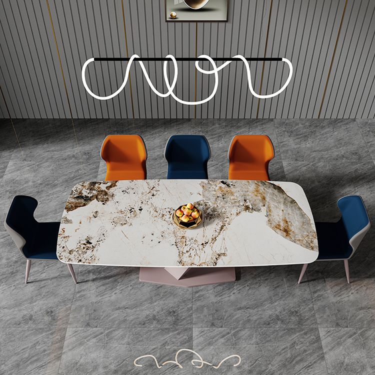 Nordic Glam Rectangle Sintered Stone Dining Table Set 1/4/5/6/7 Pieces Dining Set Clearhalo 'Dining Room Sets' 'Dining Tables & Seating' 'dining_room_set' 'furn' 'furn_dining_room_set' 'Furniture' 'furniture_dining_room_set' 'Kitchen & Dining Furniture' 1200x1200_d798008c-b8d9-44b8-9af0-c1a7a527c1ad