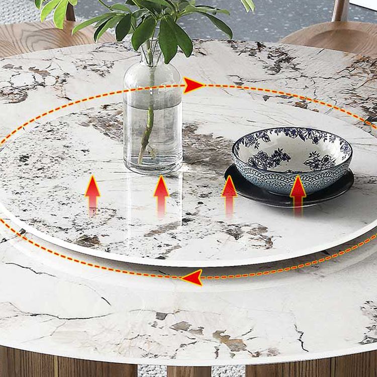 Modern 1/4/5/7 Pieces Dining Sintered Stone Dining Table Set with Wooden Legs for Kitchen Clearhalo 'Dining Room Sets' 'Dining Tables & Seating' 'dining_room_set' 'furn' 'furn_dining_room_set' 'Furniture' 'furniture_dining_room_set' 'Kitchen & Dining Furniture' 'kitchen&dining_furn' 'kitchen' 1200x1200_d7985013-791e-494b-9efe-b0d30773e925