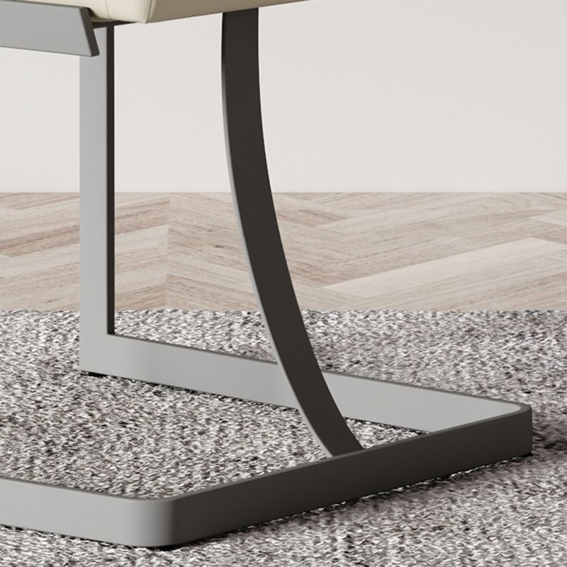 Upholstered Leather Armless Dining Chairs Solid Back Chairs with Metal Legs Clearhalo ' kitchen&dining_furn' 'Dining Chairs' 'Dining Tables & Seating' 'dining_chair' 'furn' 'furn_dining_chair' 'Furniture' 'furniture_dining_chair' 'Kitchen & Dining Furniture' 'kitchen' 1200x1200_d798c065-5095-4a68-8375-6d6231f1f2a4