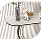Glam Stone Console Table Iron Stain Resistant Console Sofa Table for Hall