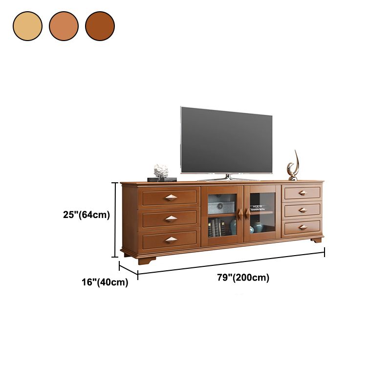 16" / 16.5" D TV Stand Solid Wood TV Console with Drawers and Doors for Living Room Clearhalo 'furn' 'furn_tv_stands_entertainment_centers' 'Furniture' 'Living Room Furniture' 'TV Stands & Entertainment Centers' 'TV Stands & Media Storage Furniture' 'tv_stands_entertainment_centers' 1200x1200_d79ab36e-c814-458b-a792-dfd0a1bdcf3b
